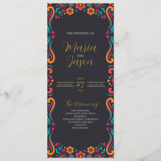 Programme Mariage d'art populaire traditionnel mexicain noir