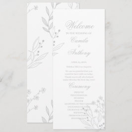 Programme Mariage de Boho Floral Corner Argent