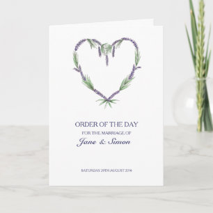 Programme Mariage de coeur de lavande ~ Ordre du jour/servic