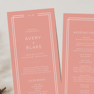 Programme Mariage de corail doux AVERTISSEMENT Peach Minimal