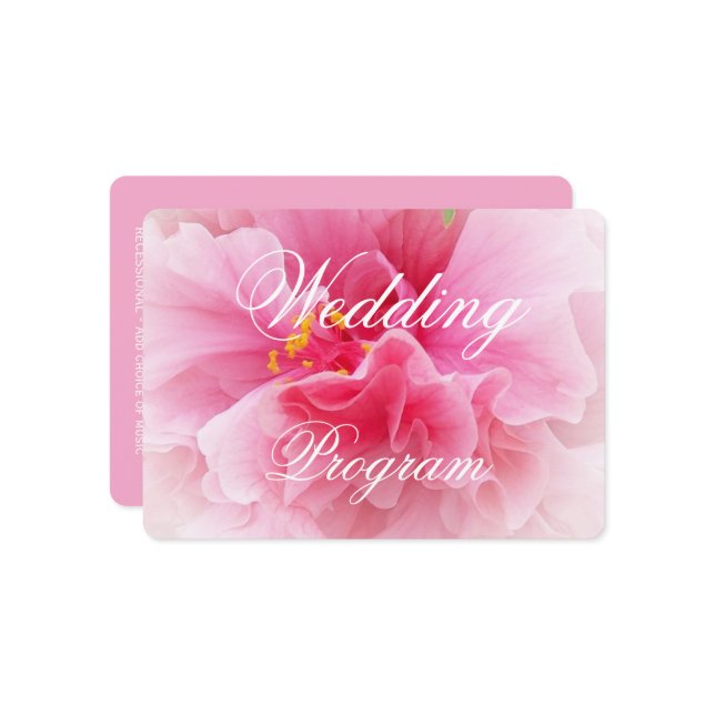 Programme Mariage de design floral rose (Devant/Arrière en situation)