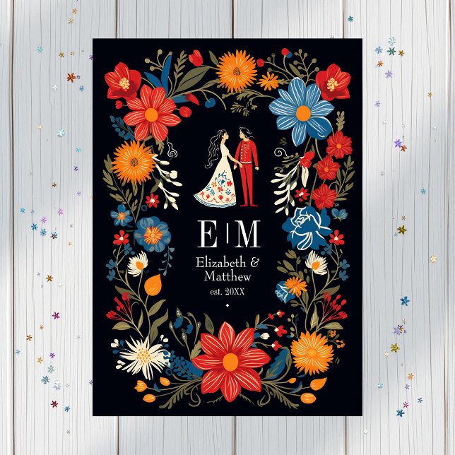 Programme Mariage de la festa florale lunaire (Whimsical Floral Fiesta Wedding Program)