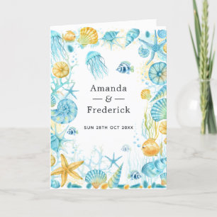 Programme Mariage de la vie marine bleu et jaune