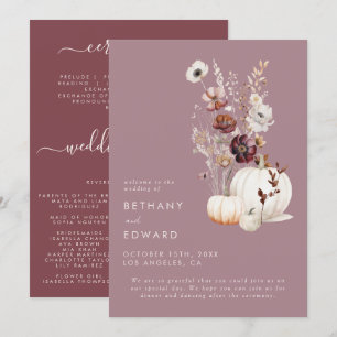 Programme Mariage de Pompes Florales Élégantes d'Automne