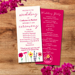 Programme Mariage de printemps floral coloré et audacieux