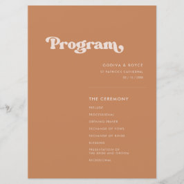 Programme Mariage de sucre brun rétro élégant