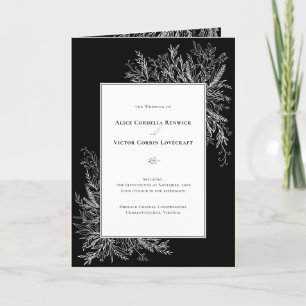 Programme Mariage de verdure noir et blanc plié