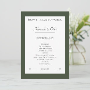Programme Mariage des flèches minimalistes Vert olive