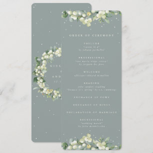 Programme Mariage d'hiver Seafoam Green Snowberry+Eucalyptus