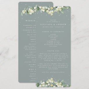 Programme Mariage d'hiver Seafoam Green Snowberry+Eucalyptus
