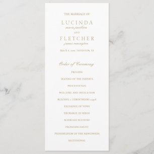 Programme Mariage élégant à l'ancienne avec or