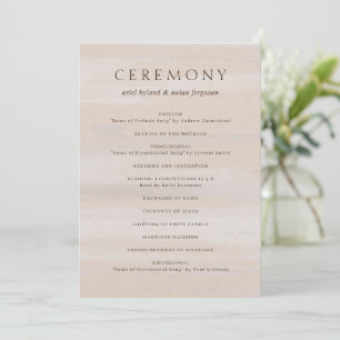 Programme Mariage élégant aquarelle neutre moderne
