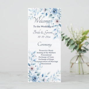 Programme Mariage Élégant aux Fleurs Bleues