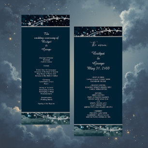Programme mariage élégant bleu galaxie ciel