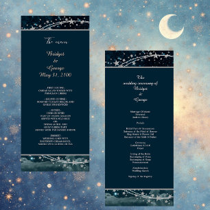 Programme mariage élégant bleu galaxie ciel