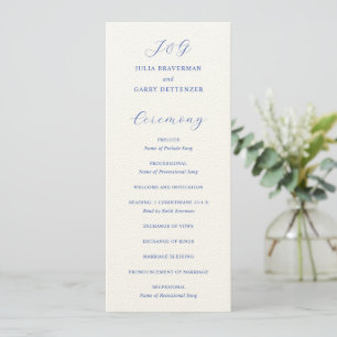Programme Mariage élégant bleu royal traditionnel
