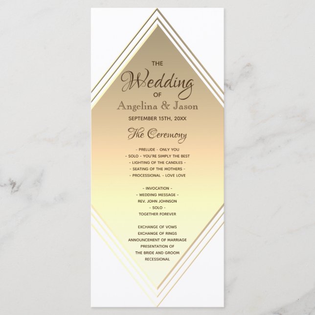 Programme Mariage Élégant Géométrique (Devant)