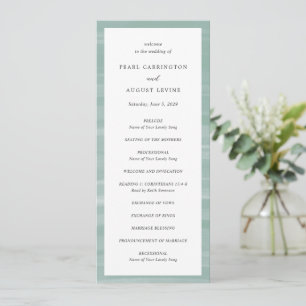 Programme Mariage Élégant Vert Atténué Chic Côtiers