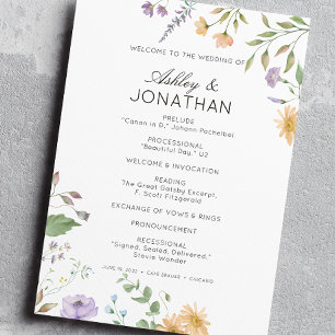 Programme Mariage Fleur sauvage simple et intemporel
