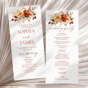 Programme Mariage Floral Automnal Élégant Rustique