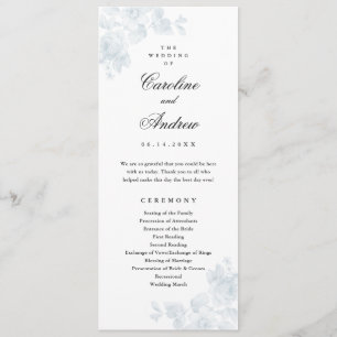 Programme Mariage Floral Élégant Vintage