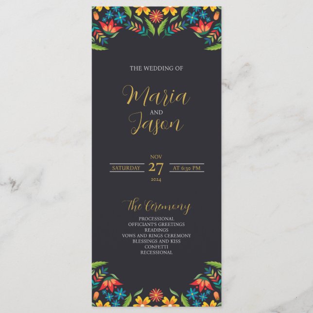 Programme Mariage Floral Floral Colorful (Devant)