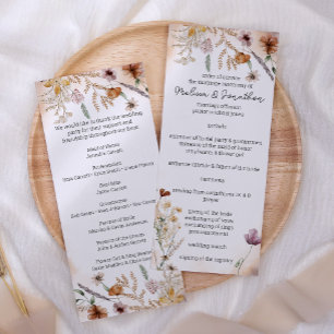 Programme Mariage Floral Minuscule Botanique Rétro