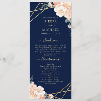 Programme Mariage géométrique Chic Marine Blue Peach Cream G