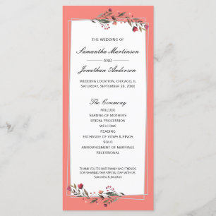 Programme Mariage géométrique gris floral du corail   de