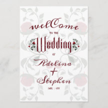 Mariage gothique Red Roses Moody Ordre de service