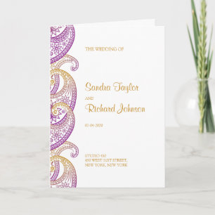 Programme Mariage indien Purple and Gold Paisley
