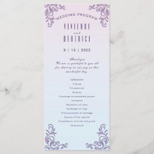 Programme mariage lesbienne décorative lilas de Boho