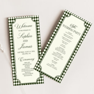 Programme Mariage Luxueux de Style Ancien Vert Olive et Ivoi