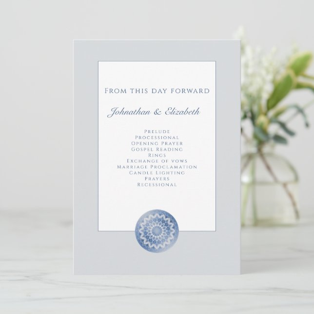 Programme Mariage Mandala Blue Lace (Debout devant)