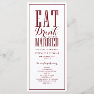 Programme Mariage Manger Boire et être Marié Burgundy