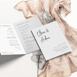 Programme Mariage manuscrit noir et blanc moderne