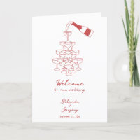 Mariage Maroon tiré à la main Ordre de service