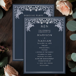 Programme Mariage médiéval d'épée Blue & Silver Royal Lion