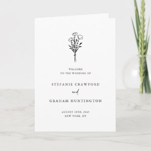 Programme Mariage minimaliste boho botanique noir et blanc