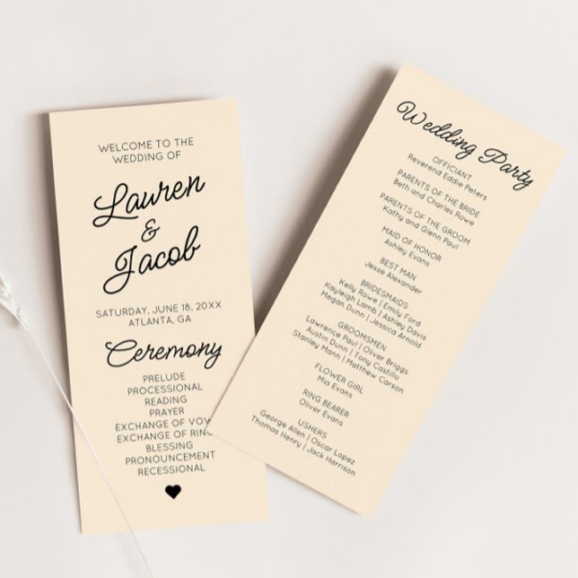 Programme Mariage minimaliste de champagne moderne (Créateur téléchargé)