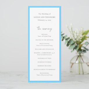 Programme Mariage Moderne Bleu Chic