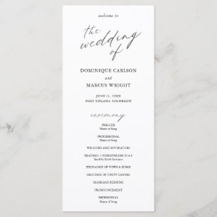 Programme Mariage Moderne Calligraphie Élégante
