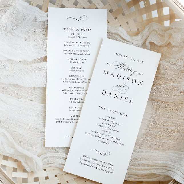 Programme Mariage Moderne Élégant Script (Créateur téléchargé)