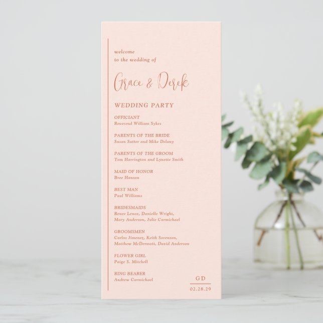 Programme Mariage Moderne Grace Peach (Debout devant)