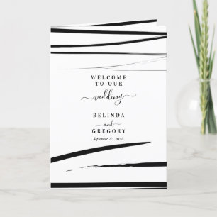 Programme Mariage moderne noir blanc Ordre du service