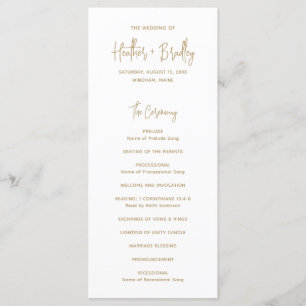 Programme Mariage Moderne Or Minimaliste