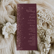 Mariage Moderne Paillettes Or Rose Bourgogne Sombr