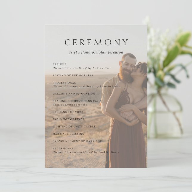 Programme Mariage Moderne Photo Propre (Debout devant)