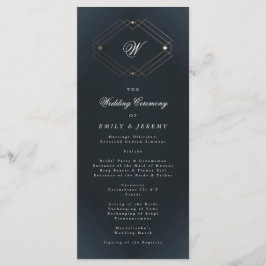 Programme Mariage Monogramme de la marine classique