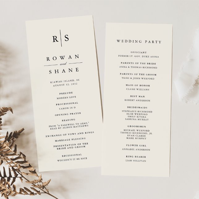 Programme Mariage Monogramme noir & écrin classique (Créateur téléchargé)